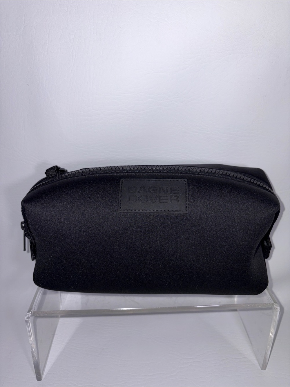 Dagne Dover HUNTER Style NEOPRENE TOILETRY BAG Size Large in Black Color